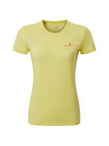 RonHill Ladies Tech S/S Tee in Lemongrass/Hot Pink
